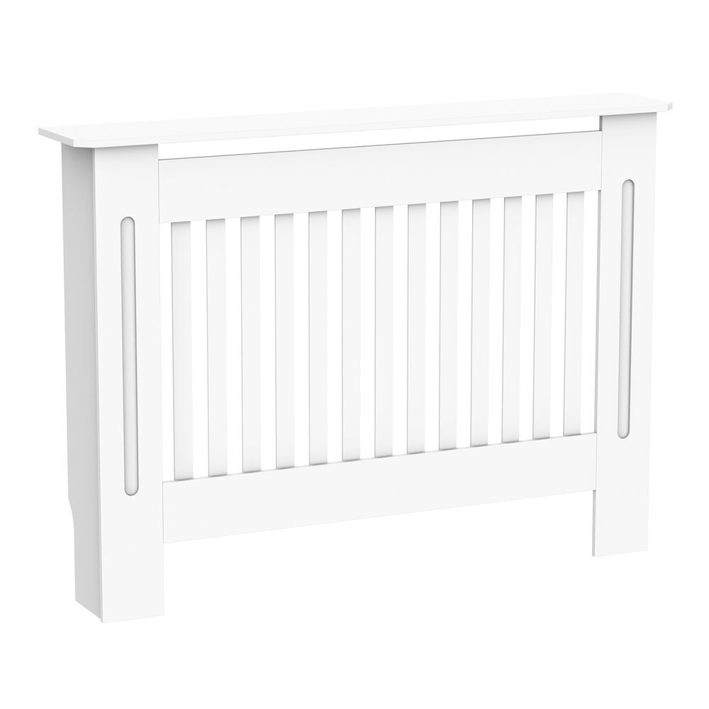 Homcom cubre radiadores cubierta de radiador moderna 112x19x81cm cubreradiador de mdf para sala de estar dormitorio blanco