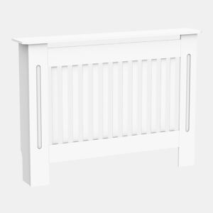 HOMCOM Cobertura Radiador com Desenho Moderno de MDF com Prateleira Superior para Sala de Estar Dormitório Escritório 112x19x81cm Branco