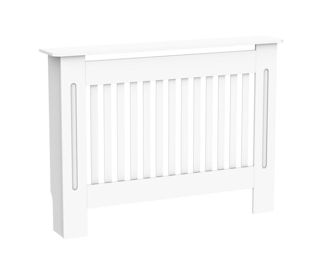 Homcom cubre radiadores cubierta de radiador moderna 112x19x81cm cubreradiador de mdf para sala de estar dormitorio blanco