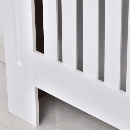 HOMCOM Cobertura Radiador com Desenho Moderno de MDF com Prateleira Superior para Sala de Estar Dormitório Escritório 112x19x81cm Branco