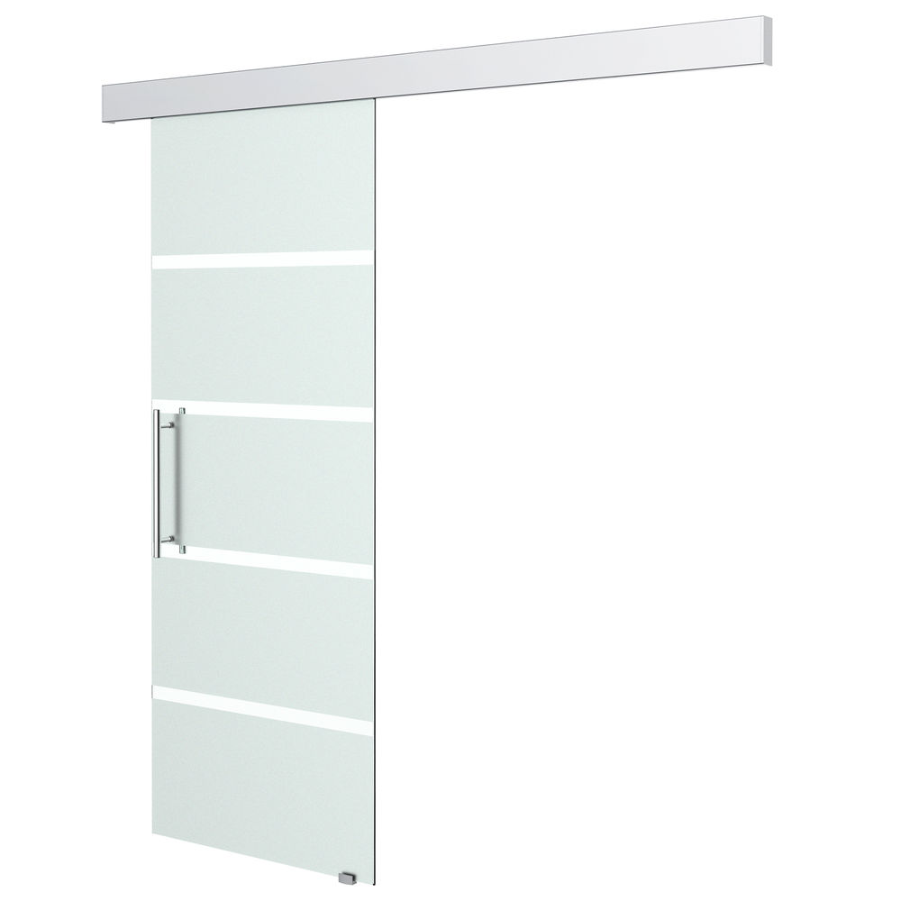 Homcom puerta corrediza de vidrio puerta corredera deslizante de cristal seguridad 77,5x205 cm