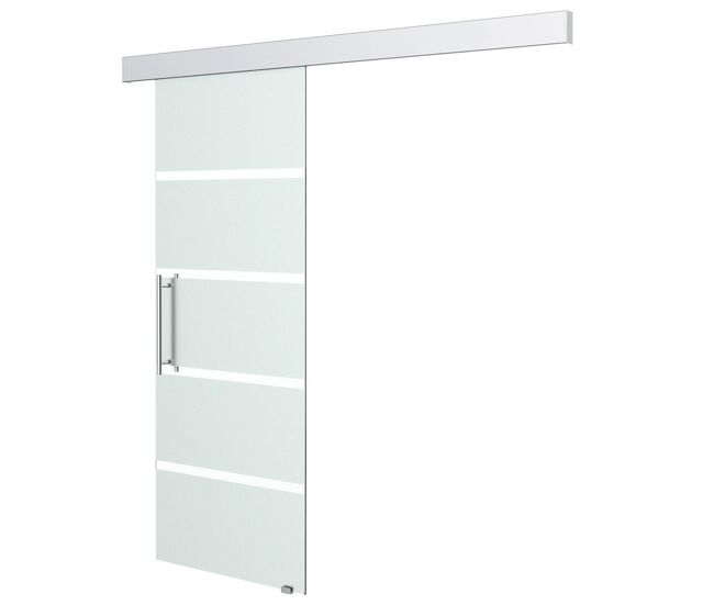 Homcom puerta corrediza de vidrio puerta corredera deslizante de cristal seguridad 77,5x205 cm