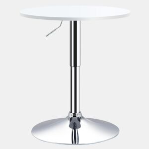 HOMCOM Mesa de bar ajustável em altura com base redonda e antideslizante para cozinha sala de jantar Ø60x69-93 cm Branco