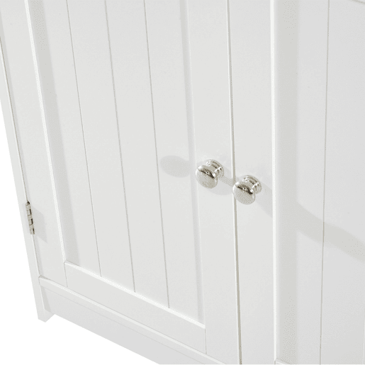 HOMCOM Móvel para Lavatório Pousar Armário Casa de Banho de Armazenamento com 2 Portas e Prateleira Interior Ajustável Moderno 60x30x60 cm Branco