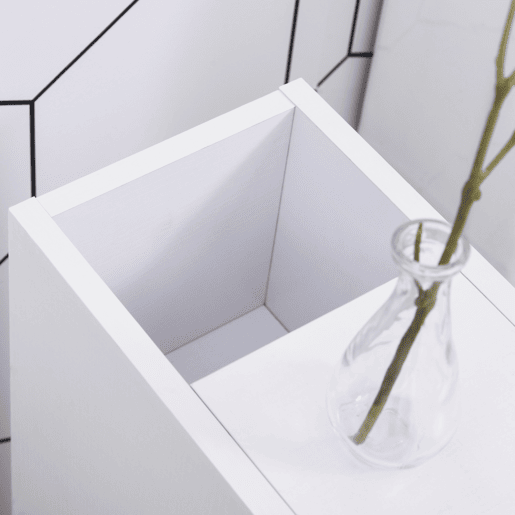 Kleankin Armário de Casa de Banho Móvel Auxiliar para Espaço Reduzido com Rodas Prateleiras Abertas Armário e Gaveta 18x30x68,5cm Branco