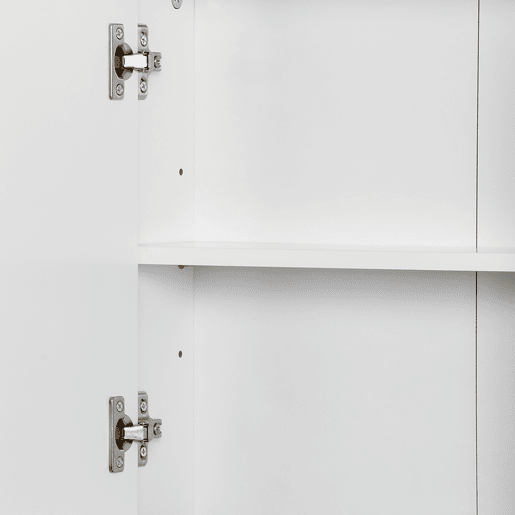 HOMCOM Armário de Casa de Banho com Espelho Móvel Suspenso de Casa de Banho com Prateleira Interior Ajustável em 3 Níveis e 2 Portas 48x14,5x45 cm Branco