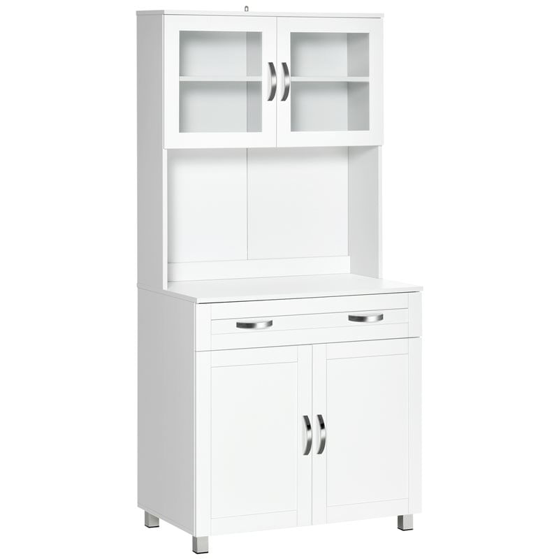 Aparador de cocina Homcom 2 armarios+1 cajón blanco 170x80x48 cm
