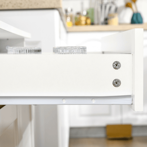 HOMCOM Aparador auxiliar de cozinha Armário com prateleiras internas ajustáveis u200Bu200Be gaveta 80x48x170 cm Branco