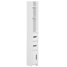 kleankin Coluna Casa de Banho com 3 Portas e 3 Prateleiras Abertas Coluna Auxiliar para Sala de Estar Casa de Banho Dormitório Estilo Moderno 15x17x120cm Branco