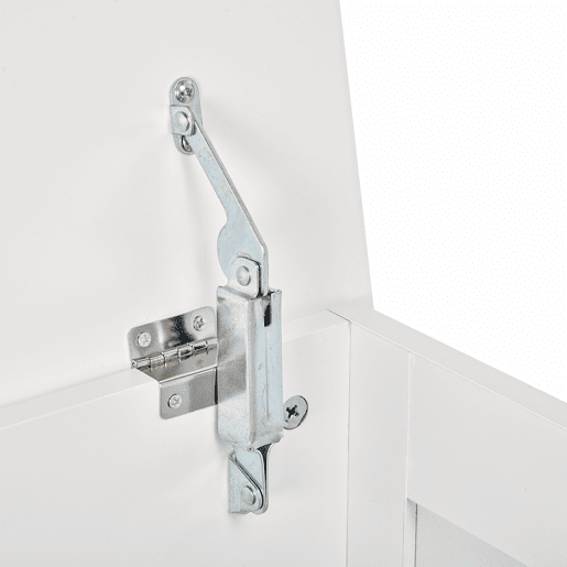 HOMCOM Baú de Armazenamento de Madeira Baú de Arrumação com Dobradiça de Segurança para Dormitório Sala de Estar Carga Máxima 20 kg 81x40x46 cm Branco