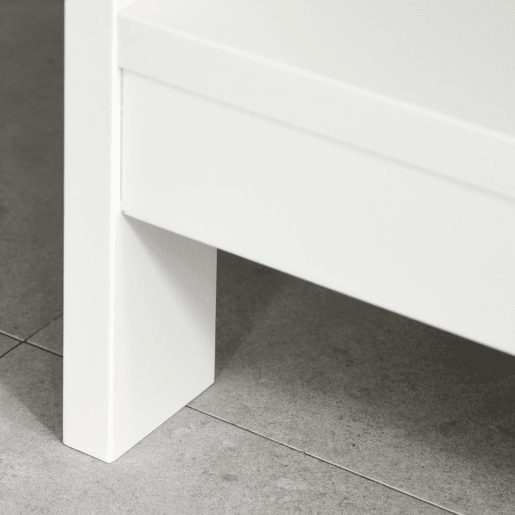 HOMCOM Mesa de console para Corredor com 2 gavetas e 2 prateleiras inferiores Móveis modernos Base elevada anti-inclinação 100x30.5x80 cm Branco