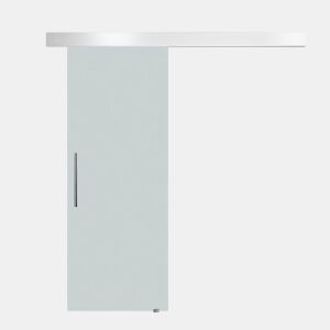 HOMCOM Porta de Correr de Vidro 90x205 cm Porta de Correr de Vidro com Trilho Translúcida
