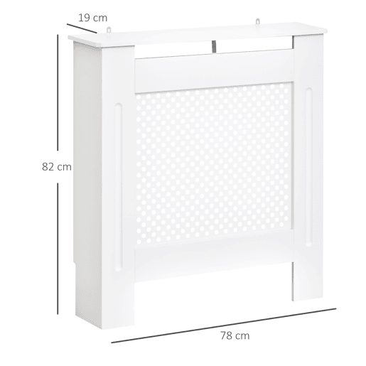 HOMCOM Cobertura de Radiador de MDF Cobertura para Radiador com Prateleira Estilo Moderno 78x19x82 cm Branco