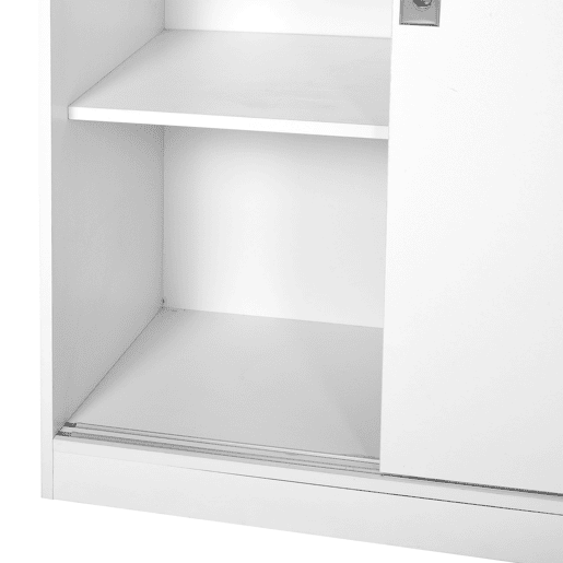 HOMCOM Armário de escritório com 2 portas deslizantes e 3 prateleiras para escritorio 80x40x120 cm Branco