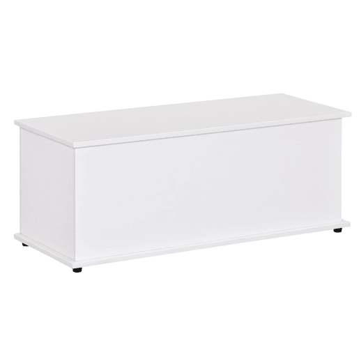 HOMCOM Baú de Armazenamento, Banco de Armazenamento com Dobradiça de Segurança, Estilo Moderno, para Entrada, Quarto, Sala de Estar, 100x40x40 cm, Branco