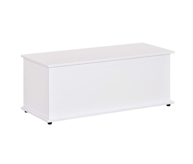 Homcom baúl de almacenaje, banco de almacenaje con bisagra de seguridad, estilo moderno, para pasillo, dormitorio, salón, 100x40x40 cm, blanco