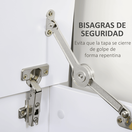 HOMCOM Baú de Armazenamento, Banco de Armazenamento com Dobradiça de Segurança, Estilo Moderno, para Entrada, Quarto, Sala de Estar, 100x40x40 cm, Branco
