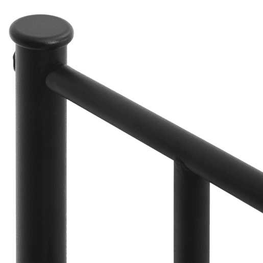 HOMCOM Estrutura de Cama Individual de Metal 31cm para Colchão 90x190cm com Cabeceira com Forma de Coração Estrutura de Cama com Espaço em Baixo de Armazenamento 95x196x100cm Preto