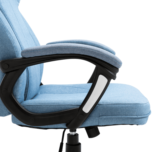 Vinsetto Cadeira de Escritório Giratória Cadeira de Escritório Ergonômica com Altura Ajustável Apoio para os Braços e Encosto Acolchoado de Linho Sintético 66x75x110-120cm Azul Claro