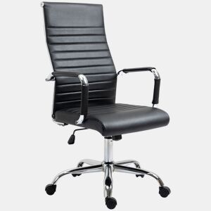 Vinsetto Cadeira de Escritório Ergonômica Giratoria 360° Inclinável com Altura Ajustável Rodas Apoio de Braços 54x62x104-114 cm Preto
