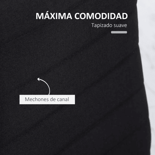 HOMCOM Conjunto de 4 Cadeiras de Sala de Jantar Estofadas em Linho com Pernas em Metal Cadeiras Modernas para Cozinha Quarto Suporta até 120 kg 41x50x97 cm Preto