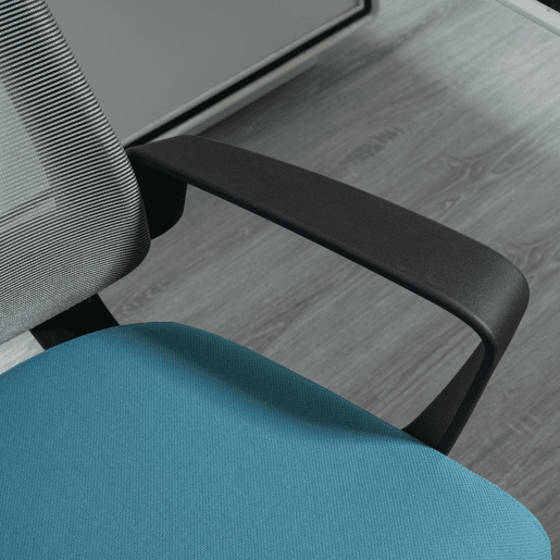 Vinsetto Cadeira de Escritório Ergonômica Cadeira de Escritório Giratória com Altura Ajustável Apoio para a Cabeça Apoio para os Braços e Suporte Lombar Reguláveis 63,5x63x116,5-125,5cm Azul e Cinza