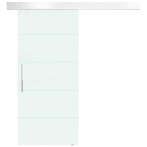 HOMCOM Porta de Correr de Vidro 90x205 cm Porta de Correr de Vidro com Trilho Translúcida