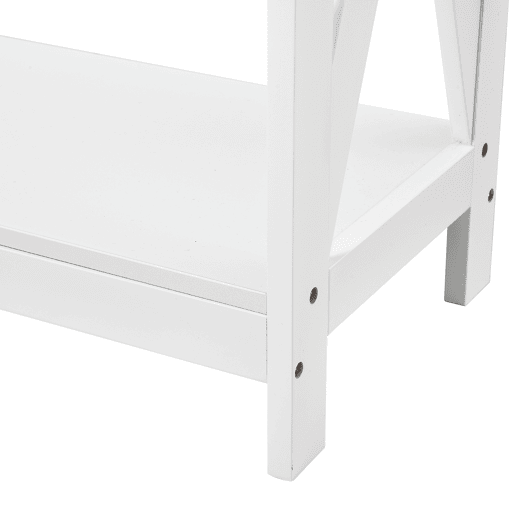 HOMCOM Mesa Consola Clássica com 1 Gaveta e 1 Prateleira de Armazenamento para a Entrada Mesa Auxiliar Sala de Estar Estilo Elegante 100x30x81cm Branco