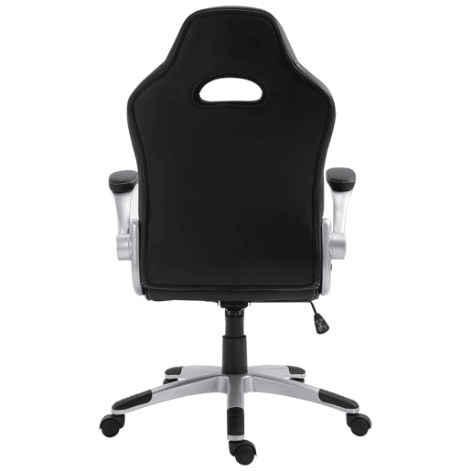 HOMCOM Cadeira de escritório ergonômica Altura ajustável apoio de Braço dobrável com 5 rodas Carga 120 kg 65x69x112-122 cm cinza