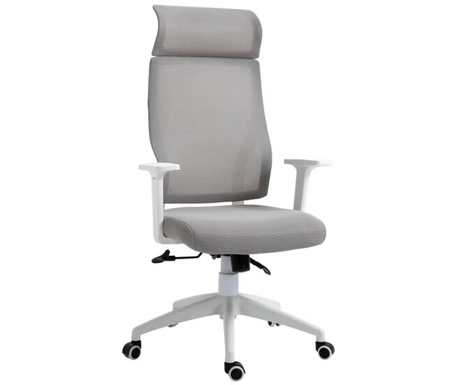 Vinsetto silla de oficina silla de escritorio giratoria ajustable en altura y reclinable hasta 120° bloqueo de posición 64x61x120,9-128,9 cm gris