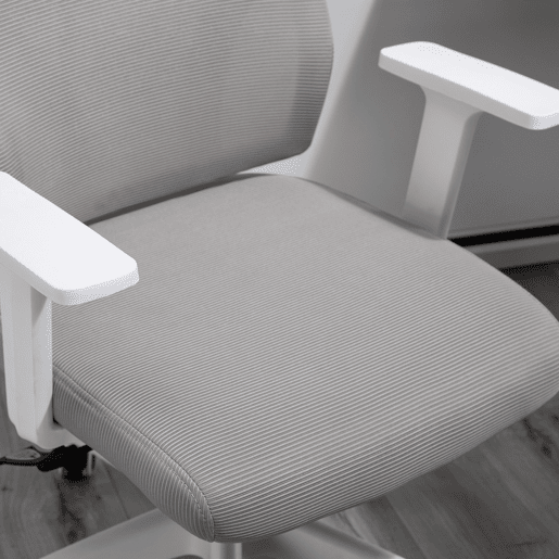 HOMCOM Cadeira ergonômica giratória para escritório altura ajustável e reclinável até 120º posição de bloqueio 64x61x120,9-128,9 cm Cinza