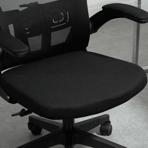 Vinsetto Cadeira de Escritório de Malha Ergonómica Cadeira de Escritório com Altura Ajustável Apoio para os Braços Dobrável Apoio para a Cabeça e Suporte Lombar Ajustáveis 65x64x114-122cm Preto
