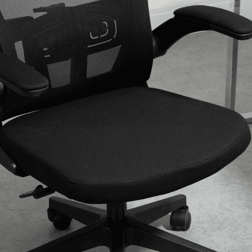 Vinsetto Cadeira de Escritório de Malha Ergonómica Cadeira de Escritório com Altura Ajustável Apoio para os Braços Dobrável Apoio para a Cabeça e Suporte Lombar Ajustáveis 65x64x114-122cm Preto
