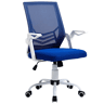 Vinsetto Cadeira de Escritório Ergonômica Cadeira de Escritório Giratória com Altura Ajustável Apoio para os Braços Dobrável Suporte Lombar e Encosto Transpirável 62,5x55x94-104cm Azul