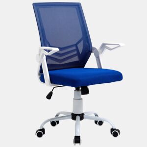 Vinsetto Cadeira de Escritório Ergonômica Cadeira de Escritório Giratória com Altura Ajustável Apoio para os Braços Dobrável Suporte Lombar e Encosto Transpirável 62,5x55x94-104cm Azul