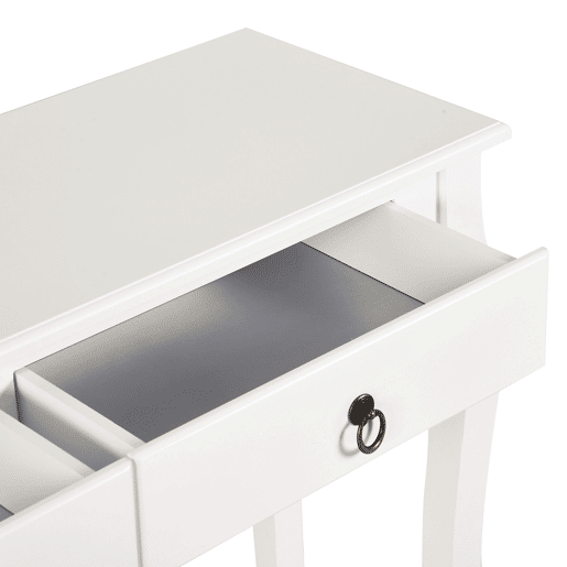HOMCOM Mesa Tipo Consola para Sala de Estar Consola para Entrada com 2 Gavetas e Prateleira Inferior 100x33x75cm Branco
