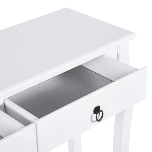 HOMCOM Mesa Tipo Consola para Sala de Estar Consola para Entrada com 2 Gavetas e Prateleira Inferior 100x33x75cm Branco