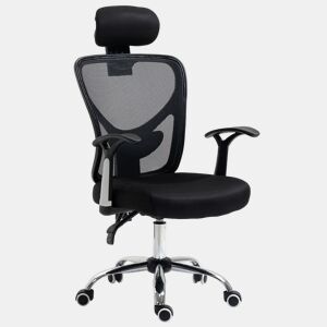 Vinsetto Cadeira de Escritório Ergonômica Cadeira de Escritório Giratória com Altura Ajustável Função Reclinável Apoio para a Cabeça e Suporte Lombar 65x67x108-118cm Preto