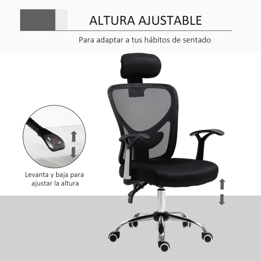 Vinsetto Cadeira de Escritório Ergonômica Cadeira de Escritório Giratória com Altura Ajustável Função Reclinável Apoio para a Cabeça e Suporte Lombar 65x67x108-118cm Preto Vinsetto Cadeira de Escritório Ergonômica Cadeira de Escritório Giratória com Altura Ajustável Função Reclinável Apoio para a Cabeça e Suporte Lombar 65x67x108-118cm Preto