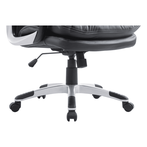 HOMCOM Cadeira de Escritório Giratória Cadeira de Escritório Ergonómica com 5 Rodas Apoio para os Braços e Altura Ajustável 66x71x110-120,5 cm Preto