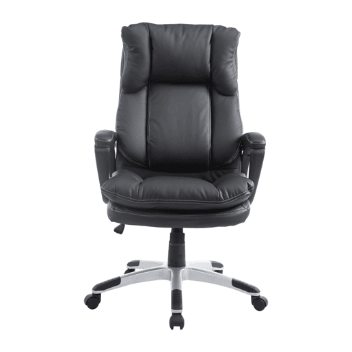 HOMCOM Cadeira de Escritório Giratória Cadeira de Escritório Ergonómica com 5 Rodas Apoio para os Braços e Altura Ajustável 66x71x110-120,5 cm Preto