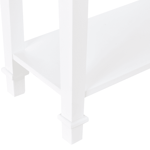 HOMCOM Mesa Consola Estilo Rétro Consola para Sala de Estar Corredor com 2 Prateleiras e 1 Gaveta 75,6x27,5x80,5 cm Branco e Madeira