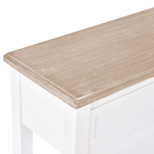 HOMCOM Mesa Consola Estilo Rétro Consola para Sala de Estar Corredor com 2 Prateleiras e 1 Gaveta 75,6x27,5x80,5 cm Branco e Madeira