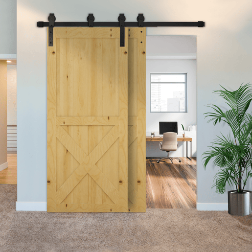 HOMCOM Conjunto de ferragens para porta deslizante dupla Kit de acessórios para porta deslizante com roda industrial Aço carbono Suporta até 90 kg Comprimento 200 cm Preto HOMCOM Conjunto de ferragens para porta deslizante dupla Kit de acessórios para porta deslizante com roda industrial Aço carbono Suporta até 90 kg Comprimento 200 cm Preto