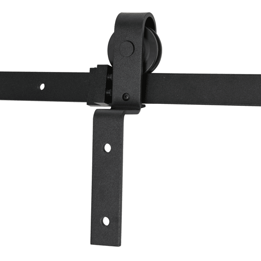 HOMCOM Conjunto de ferragens para porta deslizante dupla Kit de acessórios para porta deslizante com roda industrial Aço carbono Suporta até 90 kg Comprimento 200 cm Preto HOMCOM Conjunto de ferragens para porta deslizante dupla Kit de acessórios para porta deslizante com roda industrial Aço carbono Suporta até 90 kg Comprimento 200 cm Preto