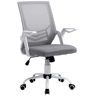 Vinsetto Cadeira de Escritório Ergonômica Cadeira de Escritório Giratória com Altura Ajustável Apoio para os Braços Dobrável Suporte Lombar e Encosto Transpirável 62,5x55x94-104cm Cinza