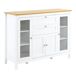 Aparador de Cocina MDF, Vidrio Templado HOMCOM, hogar - cocina 120 Aparador de Cocina MDF, Vidrio Templado HOMCOM, hogar - cocina 120 Blanco