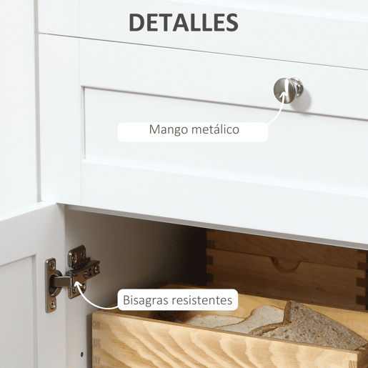 HOMCOM Aparador de Cozinha com Armário 2 Gavetas 2 Portas de Vidro e Prateleiras Ajustáveis Móvel Auxiliar de Armazenamento para Sala de Jantar Sala de Estar 120x40x90cm Branco