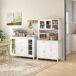 Aparador de Cocina MDF, Vidrio Templado HOMCOM, hogar - cocina 120 Aparador de Cocina MDF, Vidrio Templado HOMCOM, hogar - cocina 120 Blanco