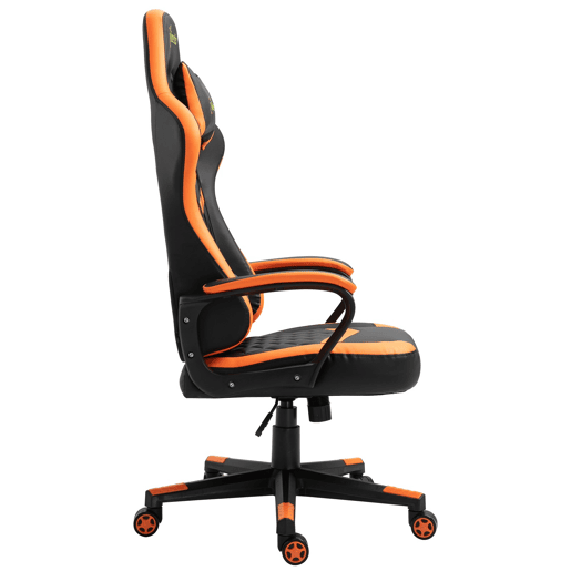 Vinsetto Cadeira Gaming Cadeira de Escritório Ergonómica com Altura Regulável Basculante com Apoio de Cabeça e Almofada Lombar 61x70x121-129 cm Laranja